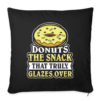 Restauration rapide en donuts - Housse de coussin décorative 45 x 45 cm - noir - Devant