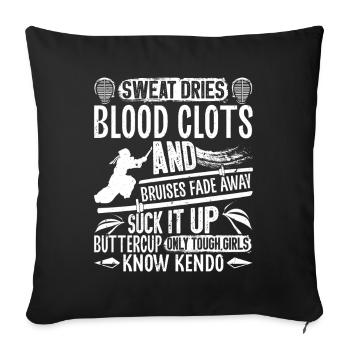 Entraînement aux arts martiaux japonais Kendo Sinobi - Housse de coussin décorative 45 x 45 cm - noir - Devant