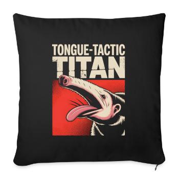 Tongue Tactician | Comic Anteater - Sofa pillowcase 17,3'' x 17,3'' (45 x 45 cm) - black - Front