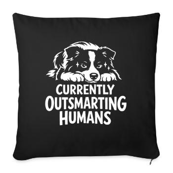 Smarter than you | Border Collie Saying - Sofa pillowcase 17,3'' x 17,3'' (45 x 45 cm) - black - Front