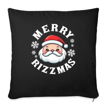 Joyeux Père Noël de la Jeunesse Mot Amusant pour la jeunesse - Housse de coussin décorative 45 x 45 cm - noir - Devant