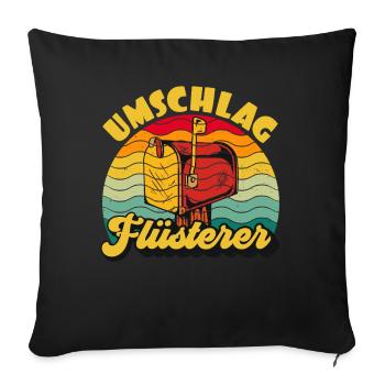 Briefträger UMSCHLAG FLÜTERER LUSTIG - Sofakissenbezug 45 x 45 cm - Schwarz - Vorne