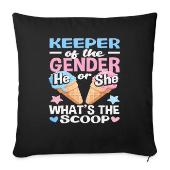Lui ou elle quelle nouvelle glace - Housse de coussin décorative 45 x 45 cm - noir - Devant