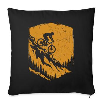 Mountain bike shirt for downhill bikers - Sofa pillowcase 17,3'' x 17,3'' (45 x 45 cm) - black - Front
