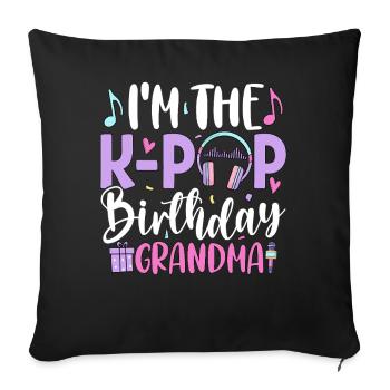 Je suis la grand-mère d’anniversaire de K Pop - Housse de coussin décorative 45 x 45 cm - noir - Devant
