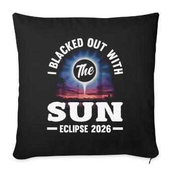 Solar eclipse 2026, August 12 - Sofa pillowcase 17,3'' x 17,3'' (45 x 45 cm) - black - Front