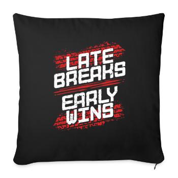 Course automobile Automobile Échappées tardives Premières victoires - Housse de coussin décorative 45 x 45 cm - noir - Devant