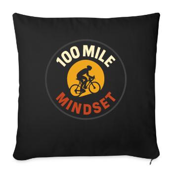 Century Ride 100 miles Cycliste Century - Housse de coussin décorative 45 x 45 cm - noir - Devant