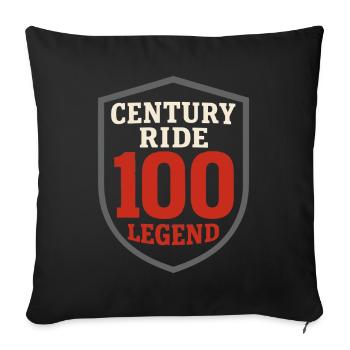 Century Ride 100 miles Cycliste Century - Housse de coussin décorative 45 x 45 cm - noir - Devant