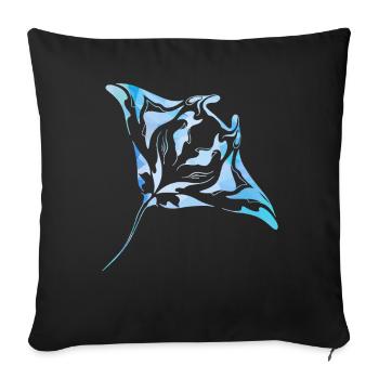 MantaRayBlue - Sofa pillowcase 17,3'' x 17,3'' (45 x 45 cm) - black - Front