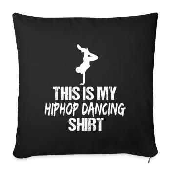 Silhouette de danseuse de rue Retro Breakdance Hip Hop - Housse de coussin décorative 45 x 45 cm - noir - Devant