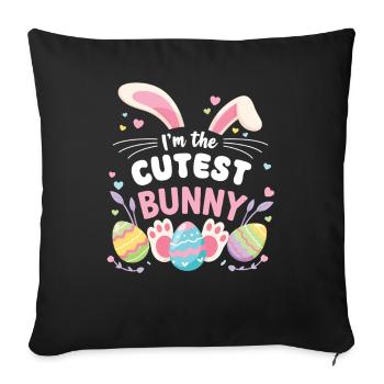I'm the cutest bunny sweetie - Sofa pillowcase 17,3'' x 17,3'' (45 x 45 cm) - black - Front