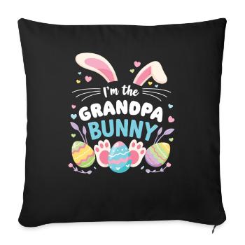 I'm Grandpa Bunny Sweet - Sofa pillowcase 17,3'' x 17,3'' (45 x 45 cm) - black - Front