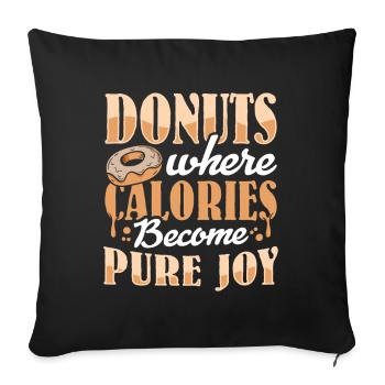 Restauration rapide en donuts - Housse de coussin décorative 45 x 45 cm - noir - Devant