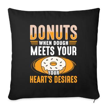 Restauration rapide en donuts - Housse de coussin décorative 45 x 45 cm - noir - Devant