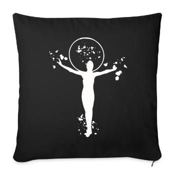 Gymnastique, cercleaux, gymnastique rythmique - Housse de coussin décorative 45 x 45 cm - noir - Devant