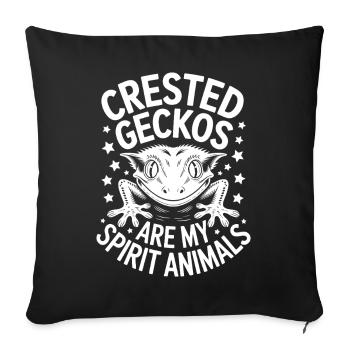 Crowned Gecko Sayings Funny Crowned Gecko Gift - Sofa pillowcase 17,3'' x 17,3'' (45 x 45 cm) - black - Front