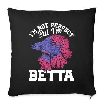  Siamese Fighting Fish I'm not perfect but I'm - Sofa pillowcase 17,3'' x 17,3'' (45 x 45 cm) - black - Front