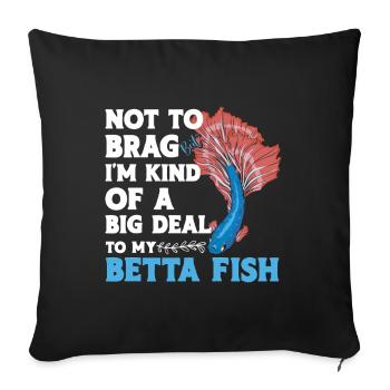 Siamese Fighting Fish Tank Owner Aquarium Betta - Sofa pillowcase 17,3'' x 17,3'' (45 x 45 cm) - black - Front