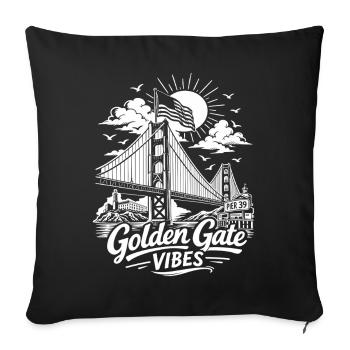 Golden Gate Vibes Monument de la Skyline de San Francisco - Housse de coussin décorative 45 x 45 cm - noir - Devant