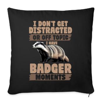Funny Animal Badger - Sofa pillowcase 17,3'' x 17,3'' (45 x 45 cm) - black - Front