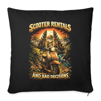 Bali Travel Scooter Rentals And Bad Decisions - Sofa pillowcase 17,3'' x 17,3'' (45 x 45 cm) - black - Front
