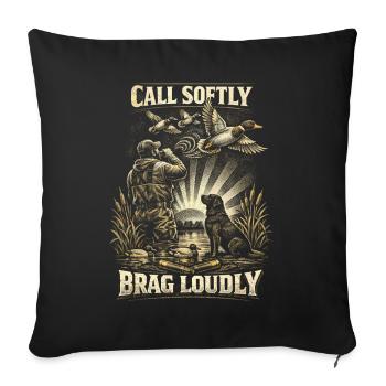 Cri de chasse aux canards se vante doucement bruyamment - Housse de coussin décorative 45 x 45 cm - noir - Devant