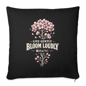 Cherry Blossom Sakura Cherry Blossom - Sofa pillowcase 17,3'' x 17,3'' (45 x 45 cm) - black - Front
