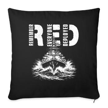 RED : Souvenez-vous que tout le monde a déployé des troupes de soutien - Housse de coussin décorative 45 x 45 cm - noir - Devant