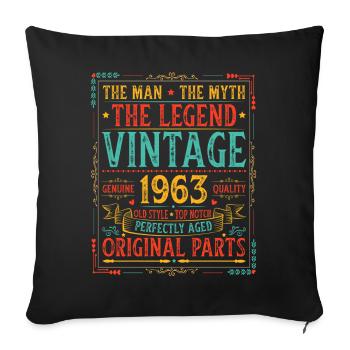 Pièces originales Legend Vintage 1963 - Housse de coussin décorative 45 x 45 cm - noir - Devant