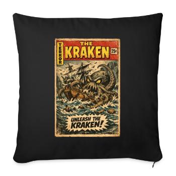 Kraken Sea Monster Vintage Comic - Sofa pillowcase 17,3'' x 17,3'' (45 x 45 cm) - black - Front