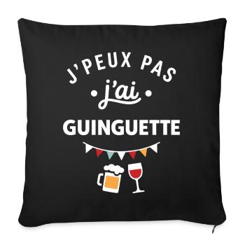 J'peux pas j'ai guinguette tee - Housse de coussin décorative 45 x 45 cm - noir - Devant