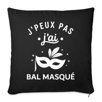 Bal Masqué Festif J'ai Pas - Housse de coussin décorative 45 x 45 cm - noir - Devant