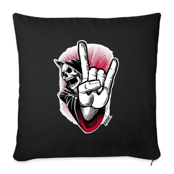 Skeleton Rock Hand Illustration - Sofa pillowcase 17,3'' x 17,3'' (45 x 45 cm) - black - Front
