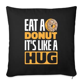Restauration rapide en donuts - Housse de coussin décorative 45 x 45 cm - noir - Devant
