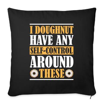 Restauration rapide en donuts - Housse de coussin décorative 45 x 45 cm - noir - Devant