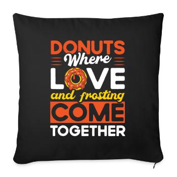 Restauration rapide en donuts - Housse de coussin décorative 45 x 45 cm - noir - Devant