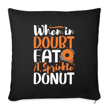 Restauration rapide en donuts - Housse de coussin décorative 45 x 45 cm - noir - Devant