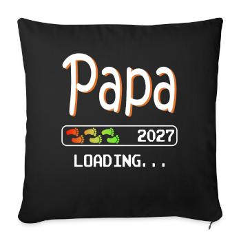 Dad 2027 loading Father-to-be Pregnancy - Sofa pillowcase 17,3'' x 17,3'' (45 x 45 cm) - black - Front