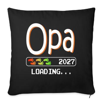 Futur grand-père en 2027 qui embarque son futur grand-père - Housse de coussin décorative 45 x 45 cm - noir - Devant