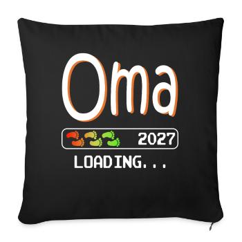 Future grand-mère en 2027 qui charge sa future grand-mère - Housse de coussin décorative 45 x 45 cm - noir - Devant