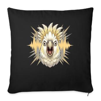 Kakadu sound head - Sofa pillowcase 17,3'' x 17,3'' (45 x 45 cm) - black - Front