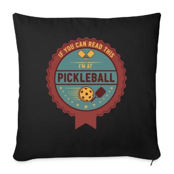 Joueur drôle de pickleball pickleball - Housse de coussin décorative 45 x 45 cm - noir - Devant