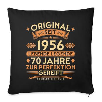 Original seit 1956 – Lebende Legende 70 Jahre - Sofakissenbezug 45 x 45 cm - Schwarz - Vorne