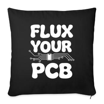 Circuits imprimés à flux Soudure PCB Électronique de soudure - Housse de coussin décorative 45 x 45 cm - noir - Devant