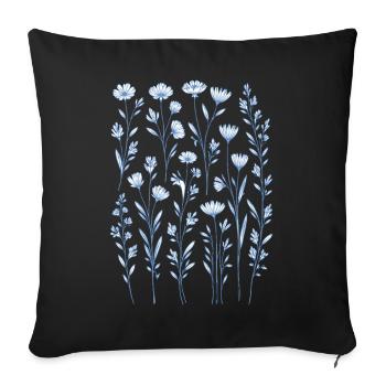 Vintage Flower Women Wildflower Garden Garden - Sofa pillowcase 17,3'' x 17,3'' (45 x 45 cm) - black - Front
