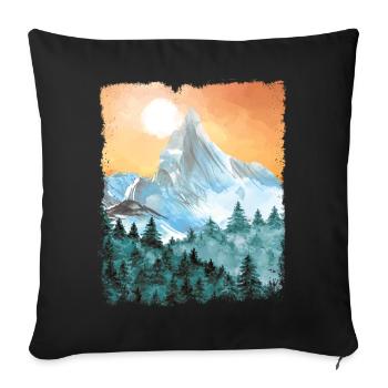 Hiking Mountains Hike Vintage - Sofa pillowcase 17,3'' x 17,3'' (45 x 45 cm) - black - Front