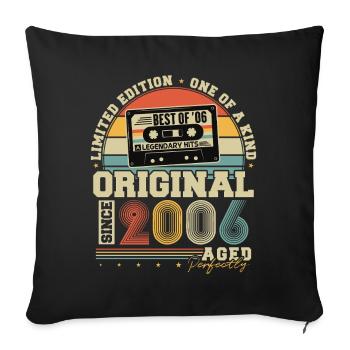 Original 2006 Vintage Vintage Rétro Anniversaire - Housse de coussin décorative 45 x 45 cm - noir - Devant