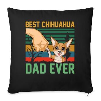 Best Chihuahua Dad Ever Retro Tee - Sofa pillowcase 17,3'' x 17,3'' (45 x 45 cm) - black - Front