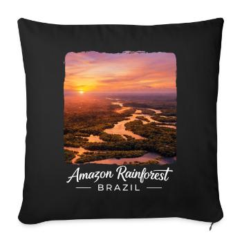 Forêt tropicale Découvert du Brésil - Housse de coussin décorative 45 x 45 cm - noir - Devant